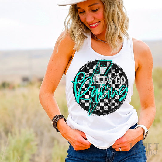 Let's Go Racing Teal-Lovie T Designs