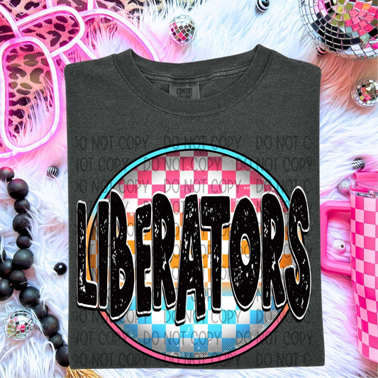 Liberators Neon Circle Mascots-Lovie T Designs