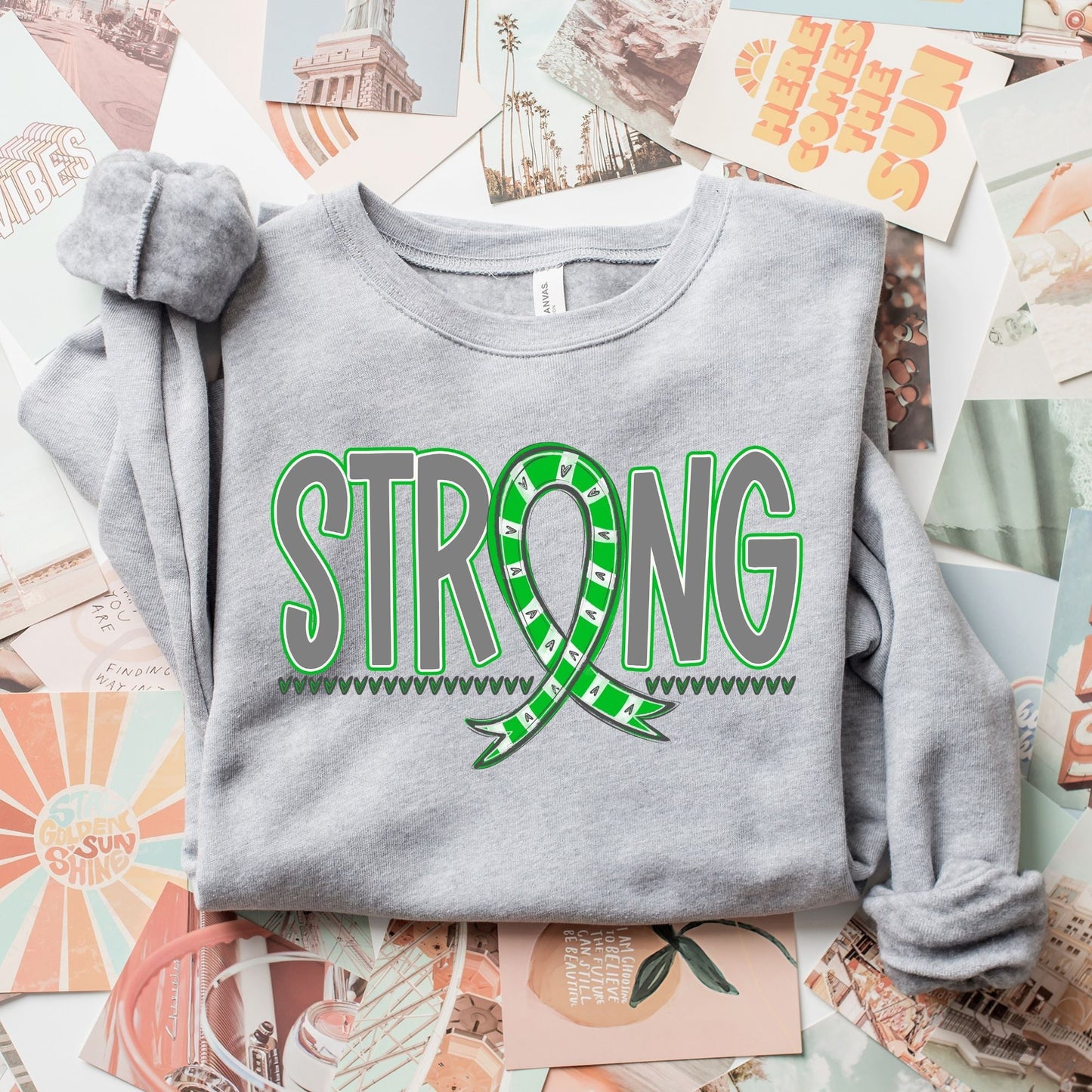 Lime Green Strong Awareness Ribbon-Lovie T Designs