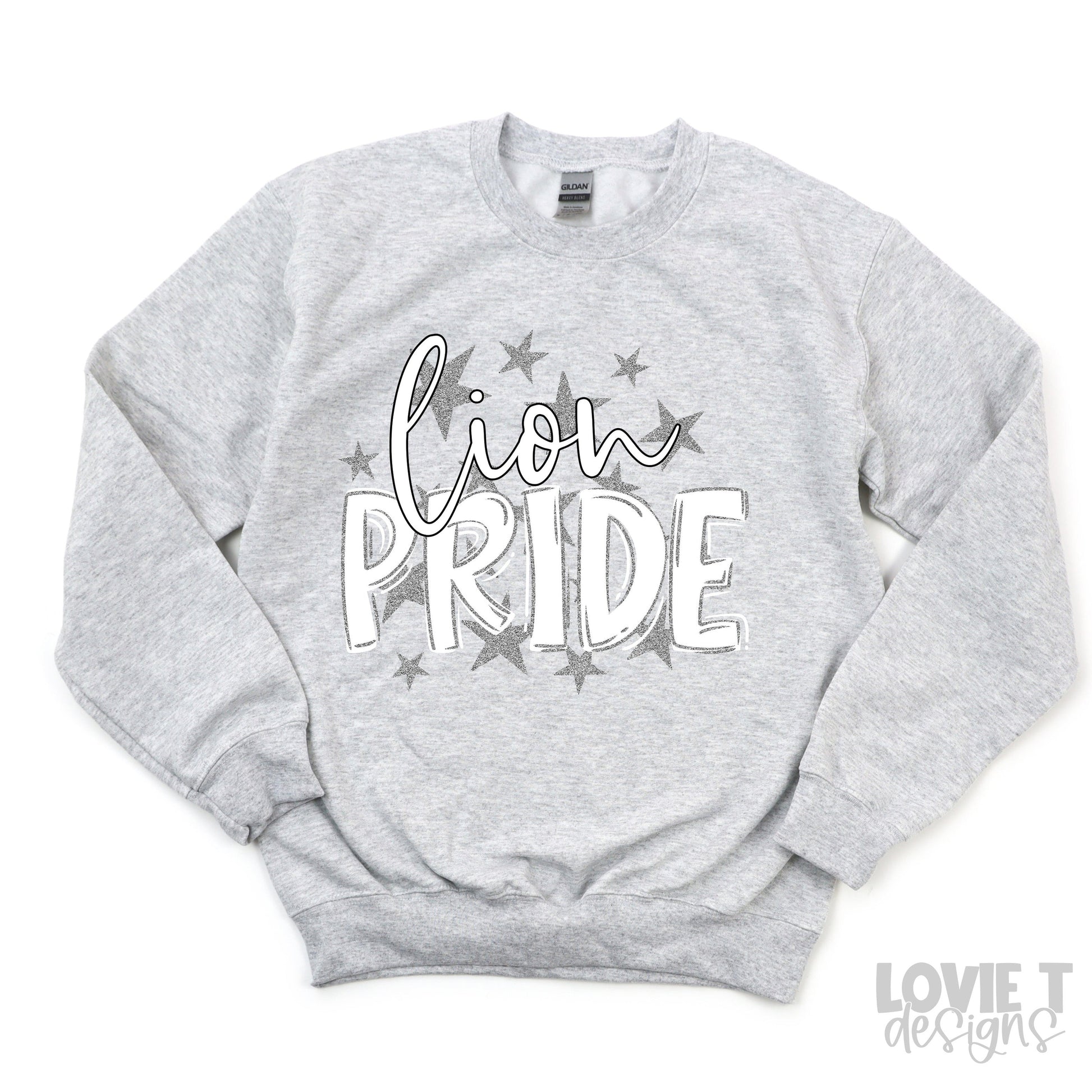 Lion Pride Silver Stars White Print