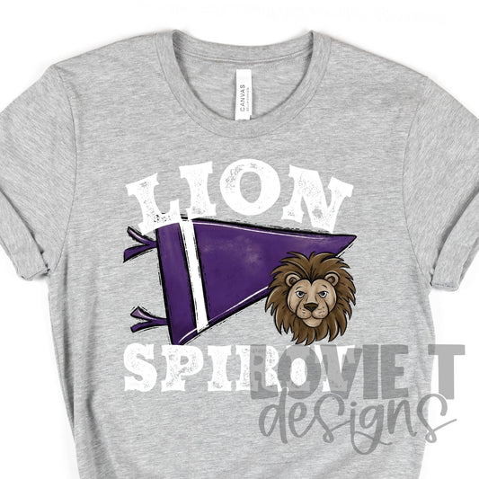 Lion Spirit Purple Pennant Flag
