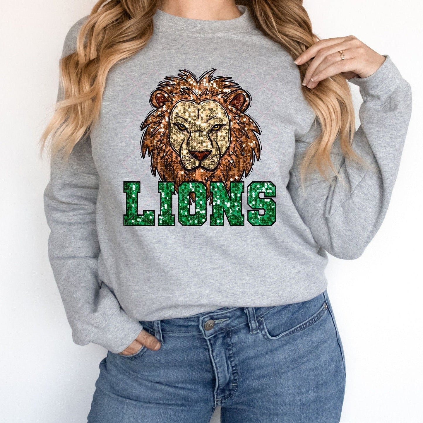 Lions Green Sequin