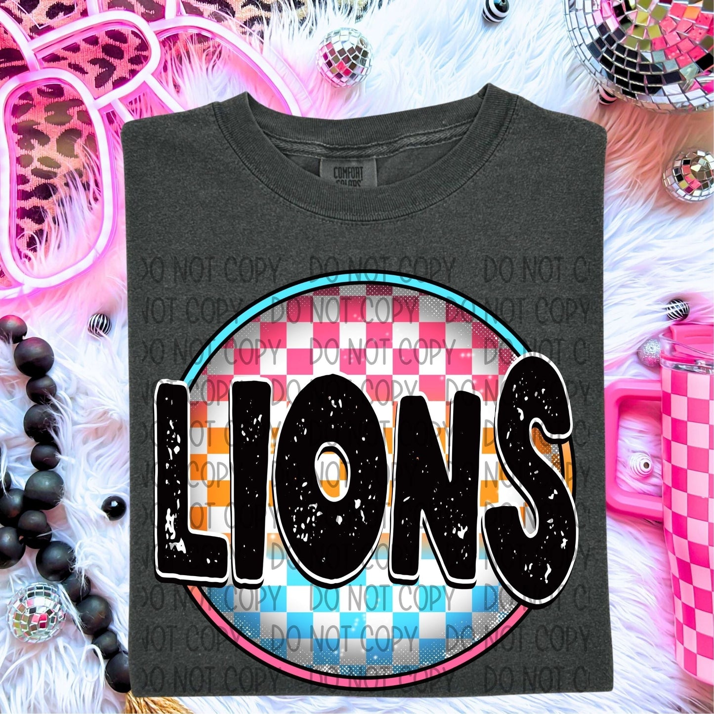 Lions Neon Circle Mascots-Lovie T Designs