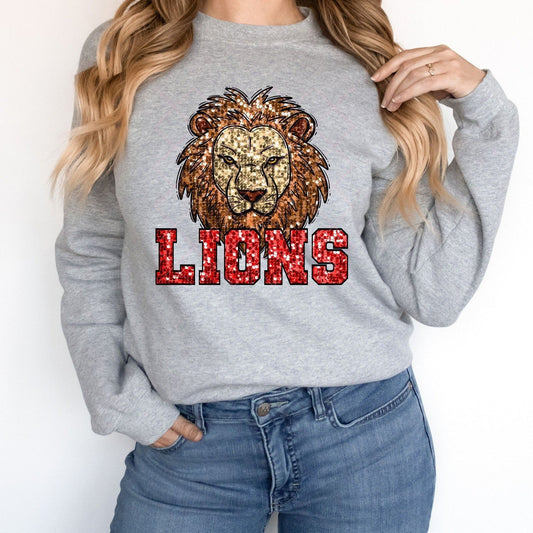 Lions Red Sequin