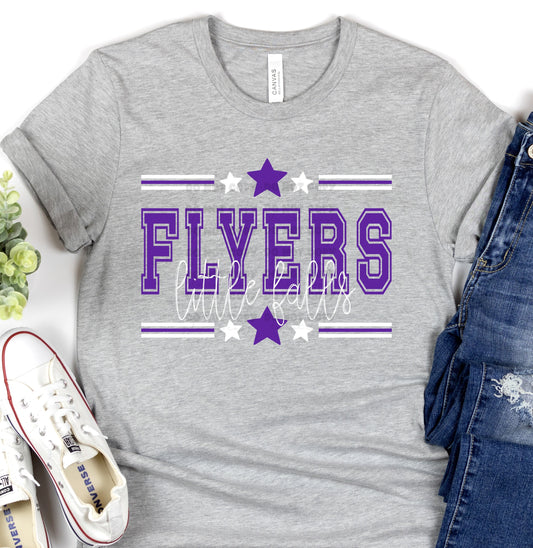 Little Falls Flyers Purple White All Stars-Lovie T Designs