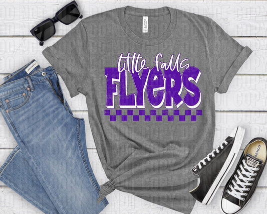 Little Falls Flyers White Purple Grunge-Lovie T Designs