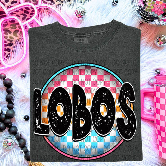 Lobos Neon Circle Mascots-Lovie T Designs