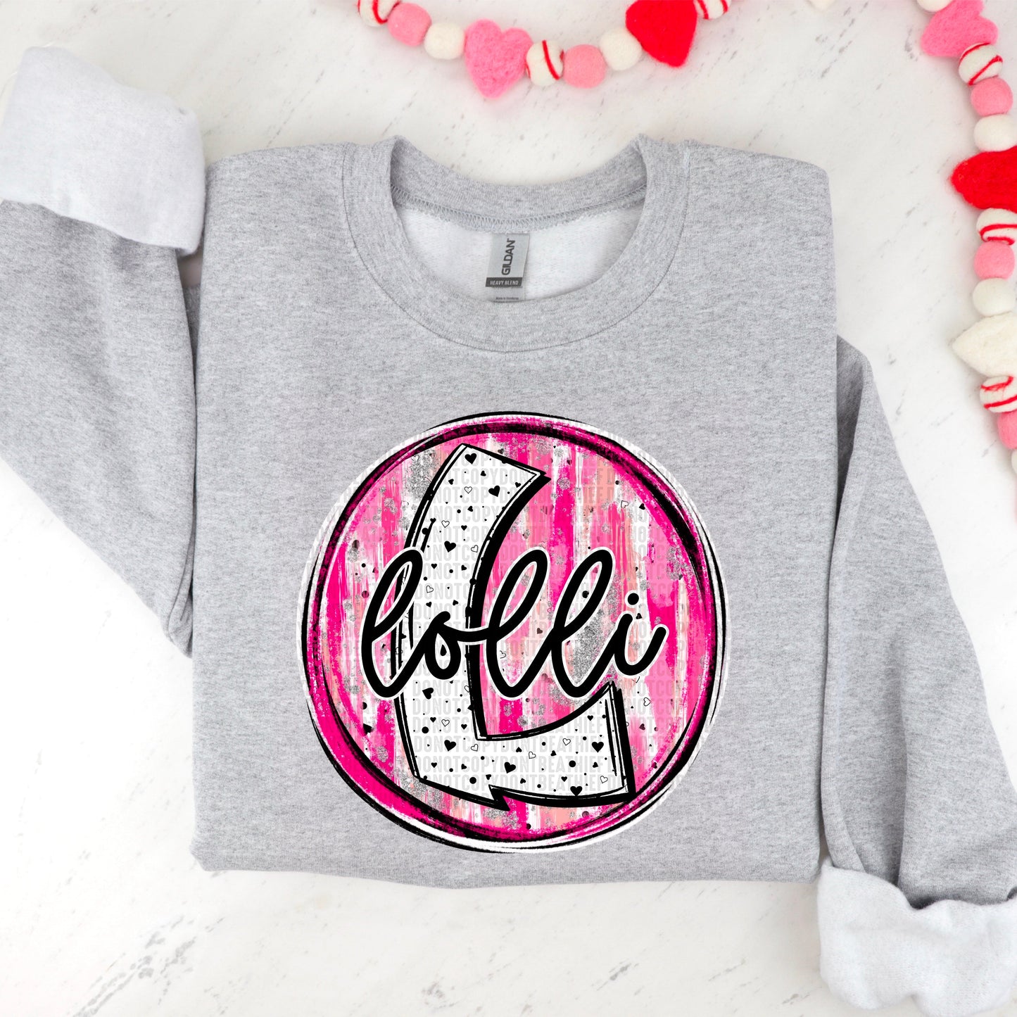 Lolli Valentine Circle Name-[DTF Transfer]-Lovie T Designs