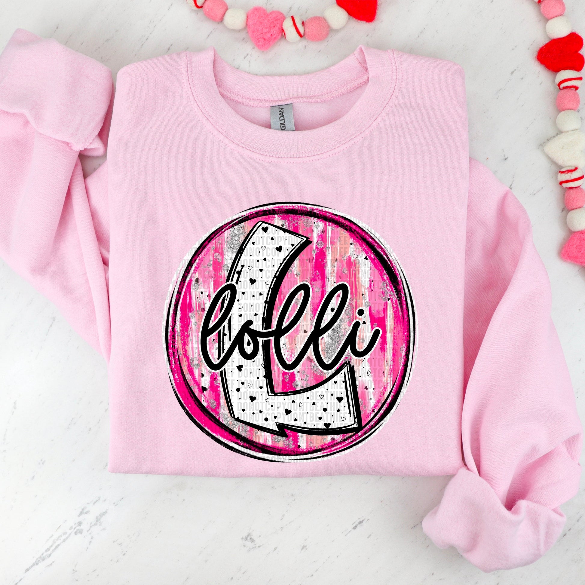 Lolli Valentine Circle Name-[DTF Transfer]-Lovie T Designs