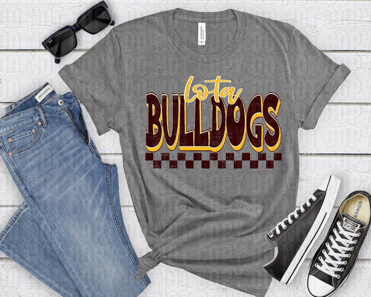 Lota Bulldogs Yellow Maroon Grunge-Lovie T Designs