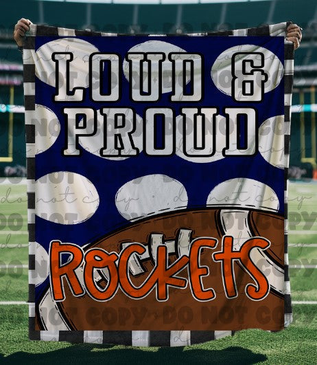 Loud And Proud Football Rockets Blanket-Lovie T Designs