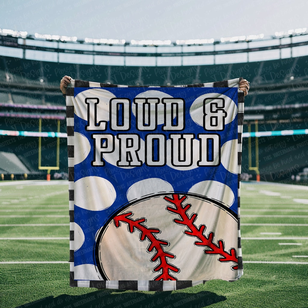 Loud and Proud Baseball Blanket Mockup-Lovie T Designs