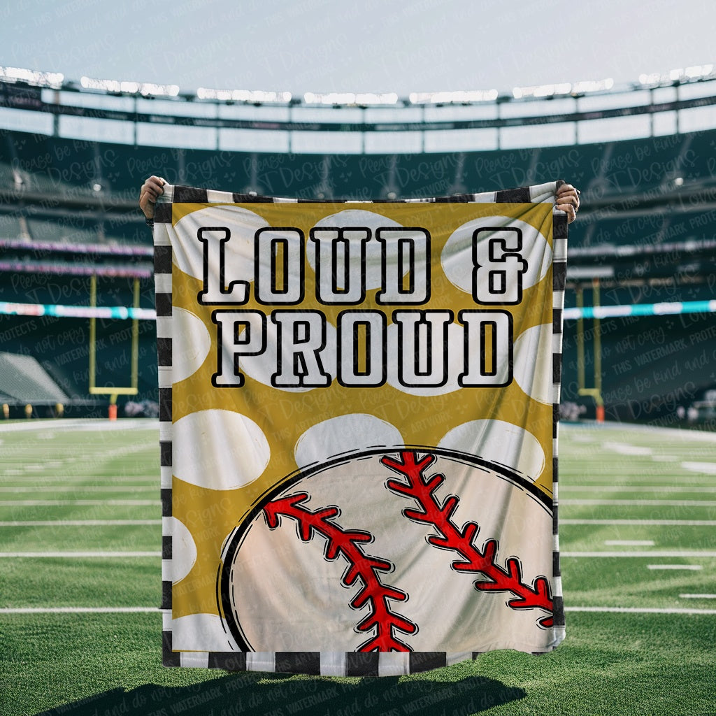 Loud and Proud Baseball Blanket Mockup-Lovie T Designs