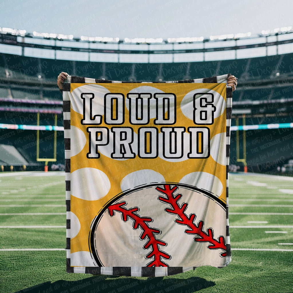 Loud and Proud Baseball Blanket Mockup-Lovie T Designs