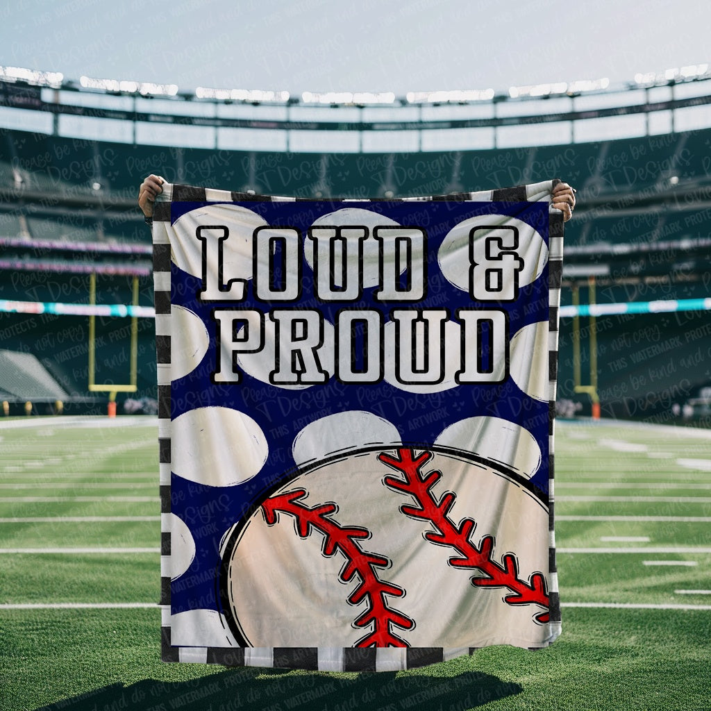 Loud and Proud Baseball Blanket Mockup-Lovie T Designs