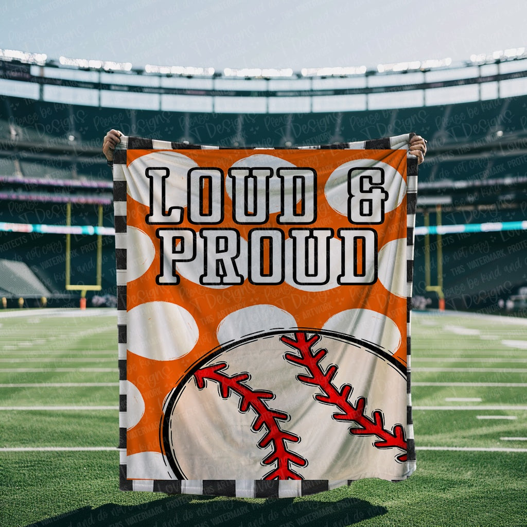 Loud and Proud Baseball Blanket Mockup-Lovie T Designs