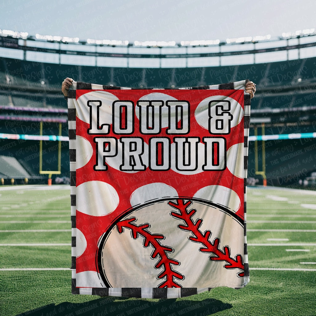 Loud and Proud Baseball Blanket Mockup-Lovie T Designs