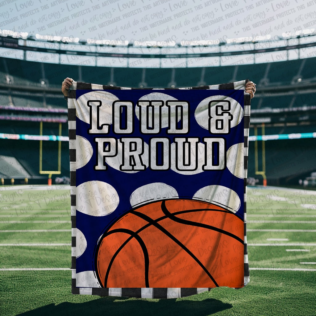 Loud and Proud Basketball Blanket Mockup-Lovie T Designs