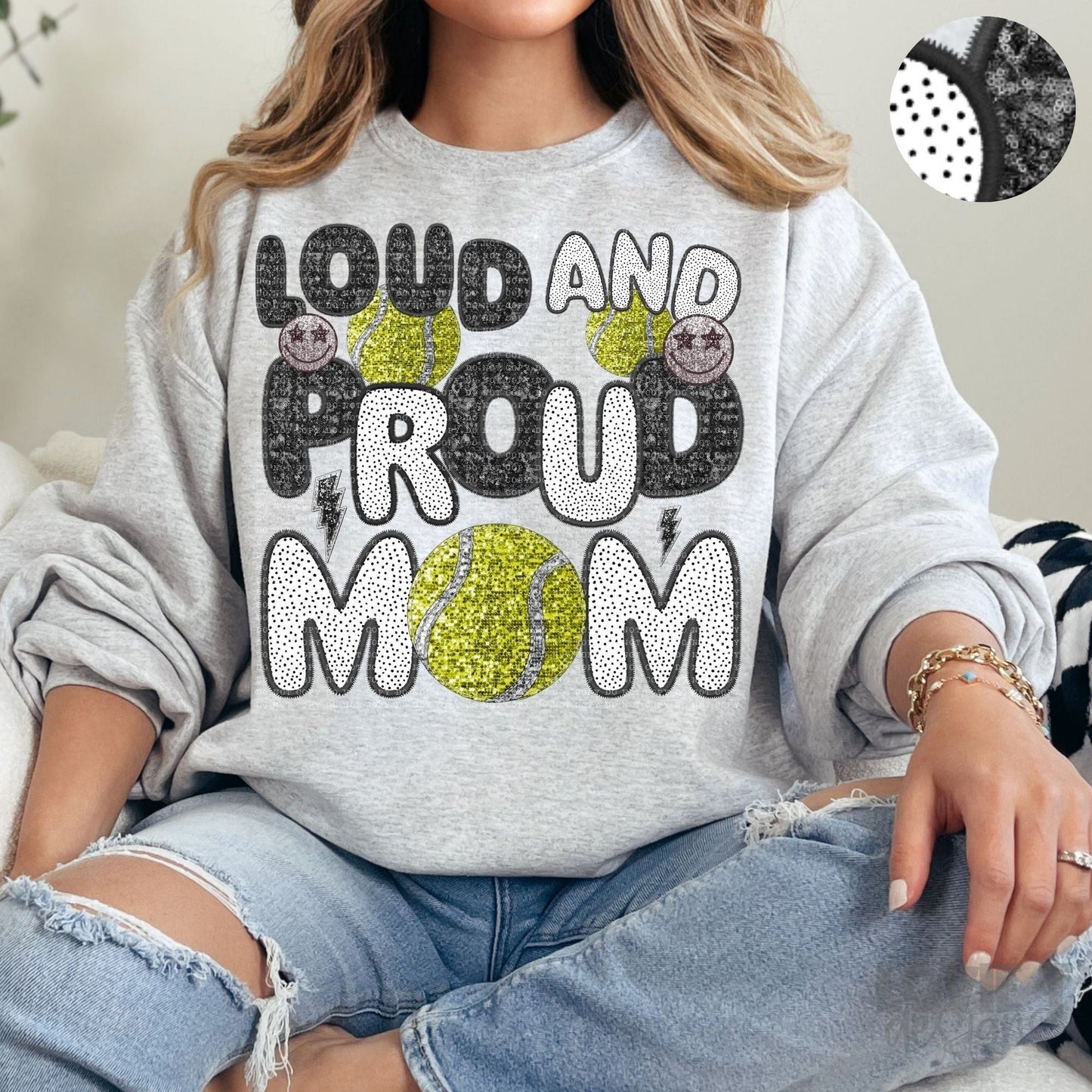 Loud and Proud Faux Sequin + Faux Embroidery-Lovie T Designs