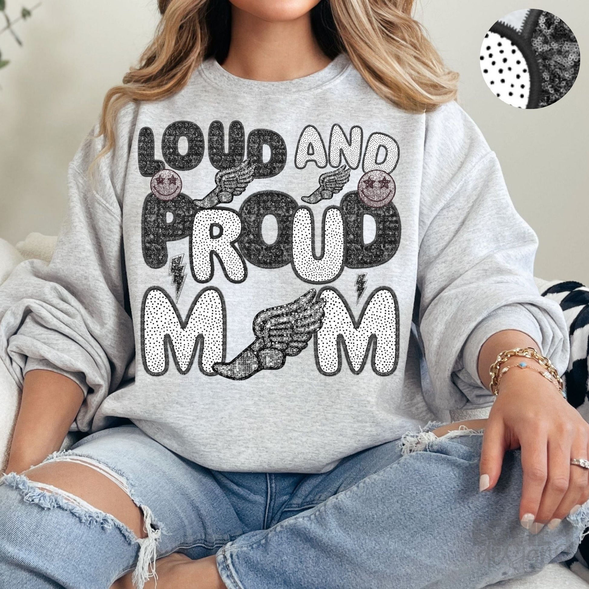 Loud and Proud Faux Sequin + Faux Embroidery-Lovie T Designs