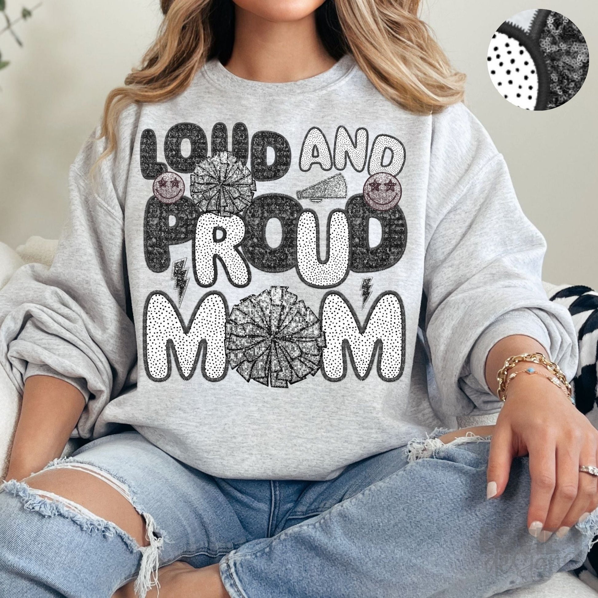 Loud and Proud Faux Sequin + Faux Embroidery-Lovie T Designs