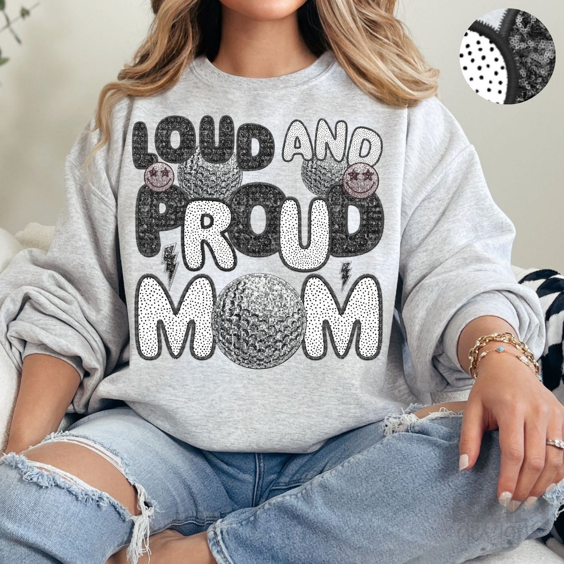 Loud and Proud Faux Sequin + Faux Embroidery-Lovie T Designs