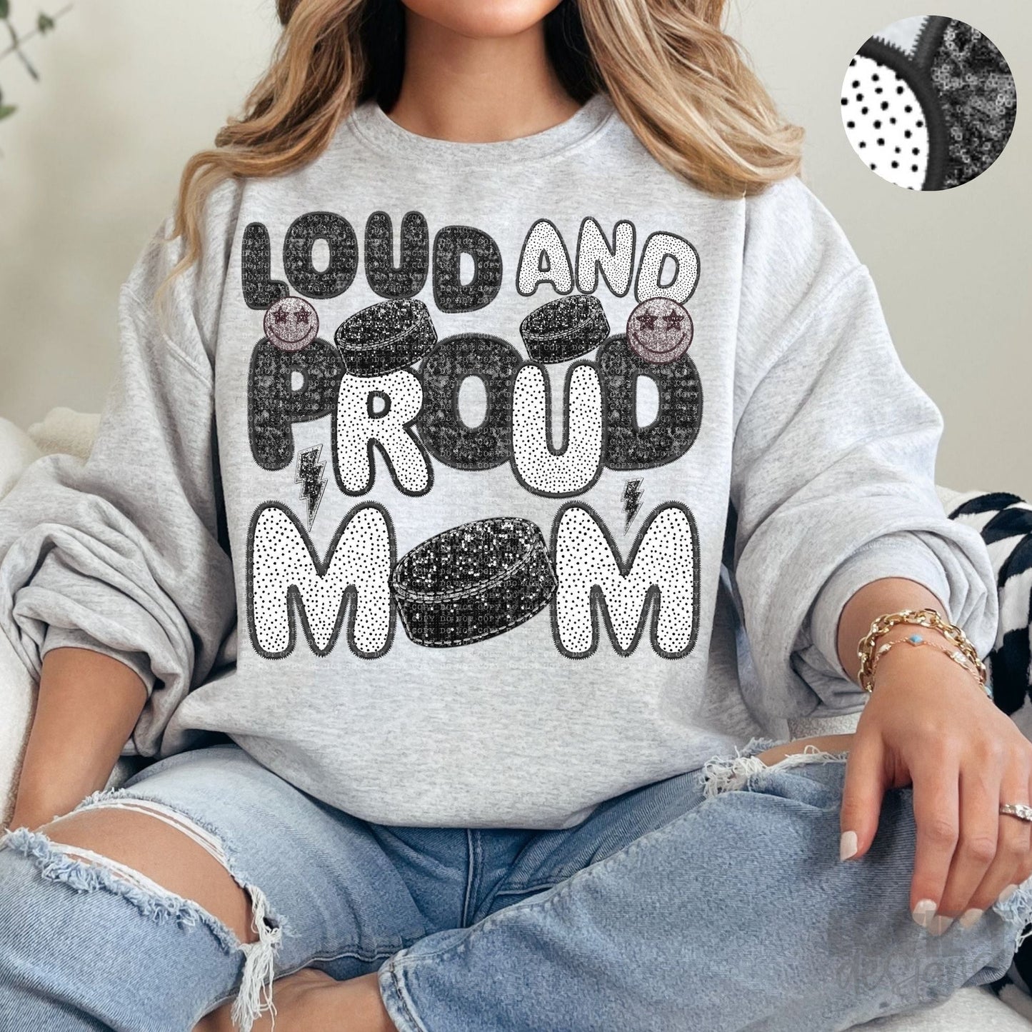 Loud and Proud Faux Sequin + Faux Embroidery-Lovie T Designs