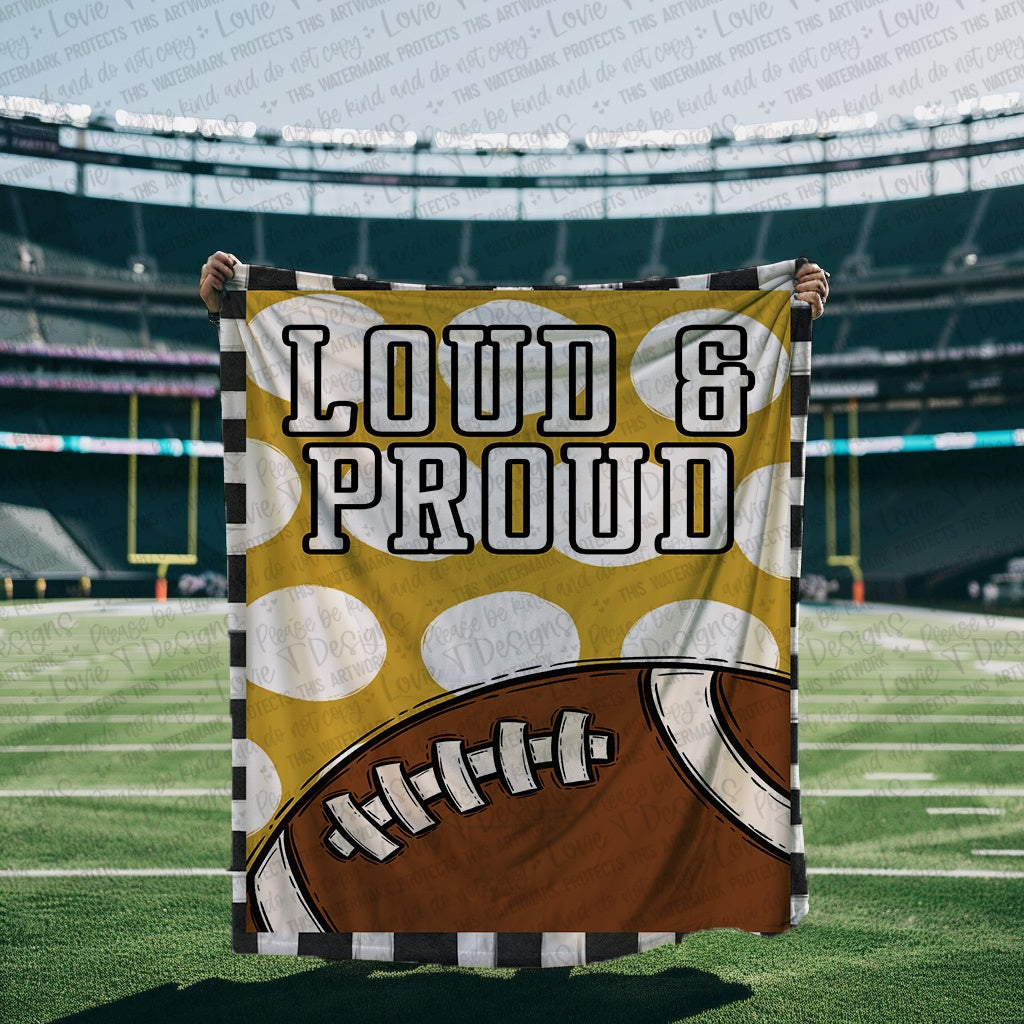 Loud and Proud Football Blanket Mockup-Lovie T Designs