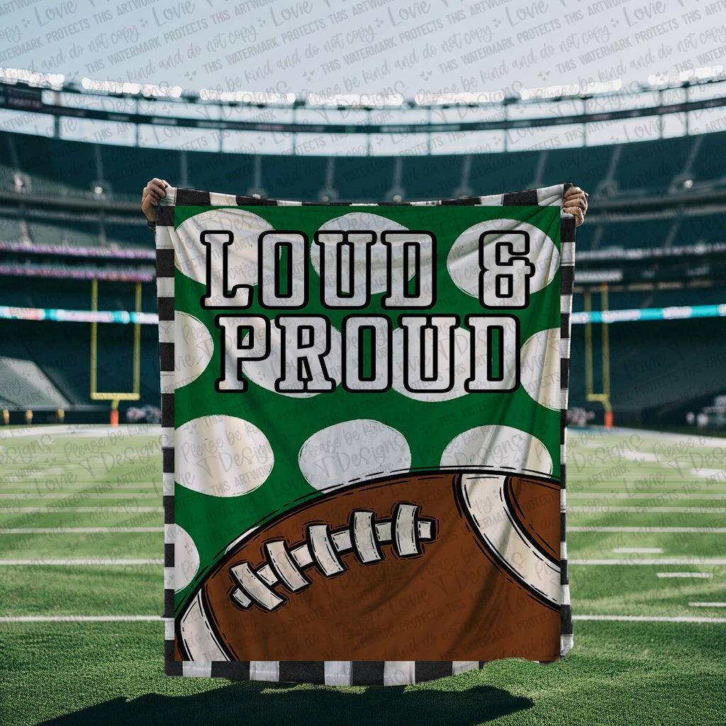 Loud and Proud Football Blanket Mockup-Lovie T Designs