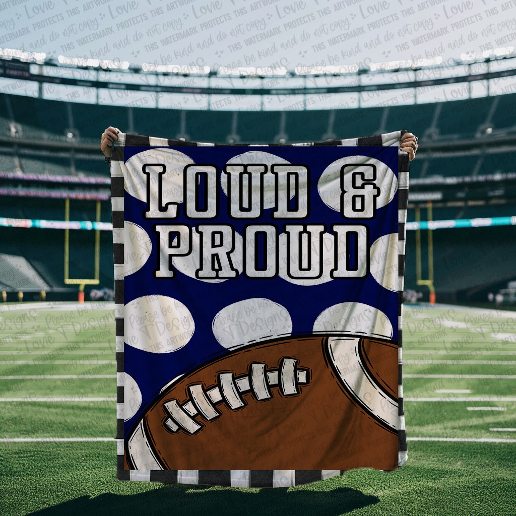 Loud and Proud Football Blanket Mockup-Lovie T Designs