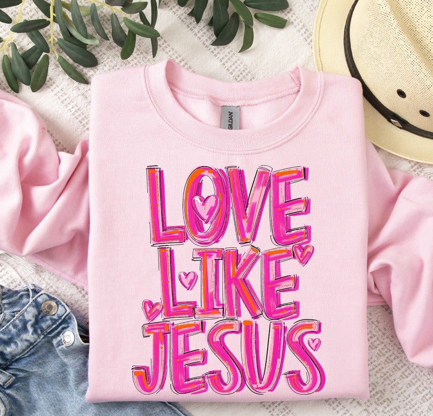 Love Like Jesus - Pretty In Pink-[DTF Transfer]-Lovie T Designs