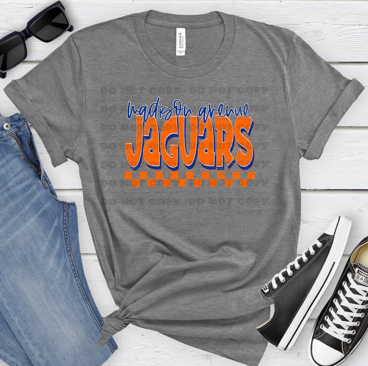 Madison Avenue Jaguars Orange Royal Grunge-Lovie T Designs