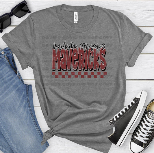 Madison Crossing Mavericks Garnet Black Grunge-Lovie T Designs