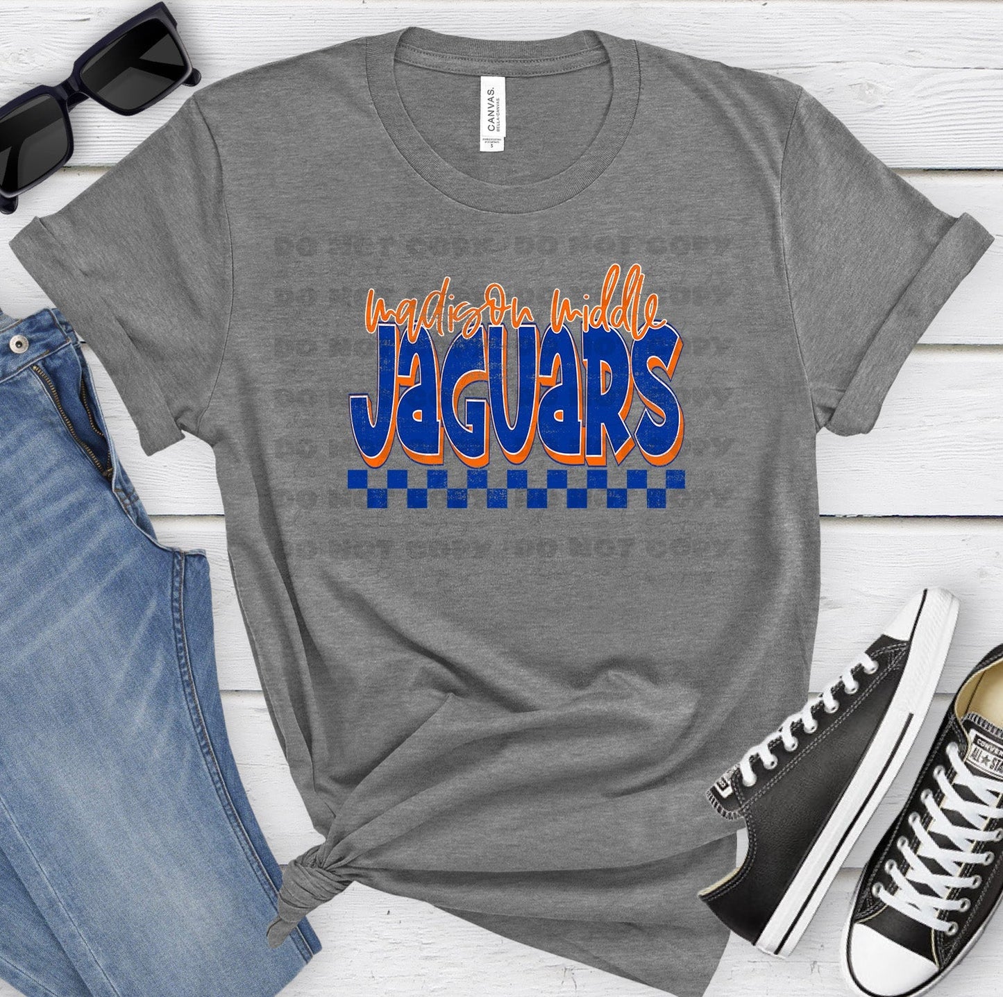 Madison Middle Jaguars Royal Orange Grunge-Lovie T Designs