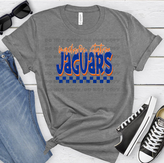 Madison Station Jaguars Royal Orange Grunge-Lovie T Designs