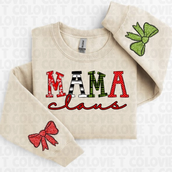 Mama Claus Doodle Sketch + 6 Bows-Lovie T Designs