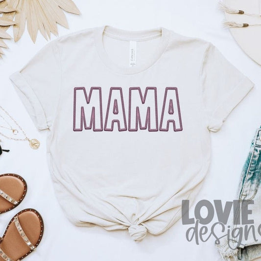 Mama Faux Embroidery