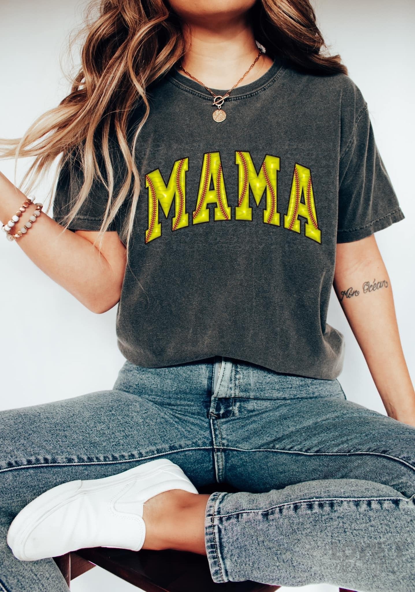 Mama Softball Curved-Lovie T Designs