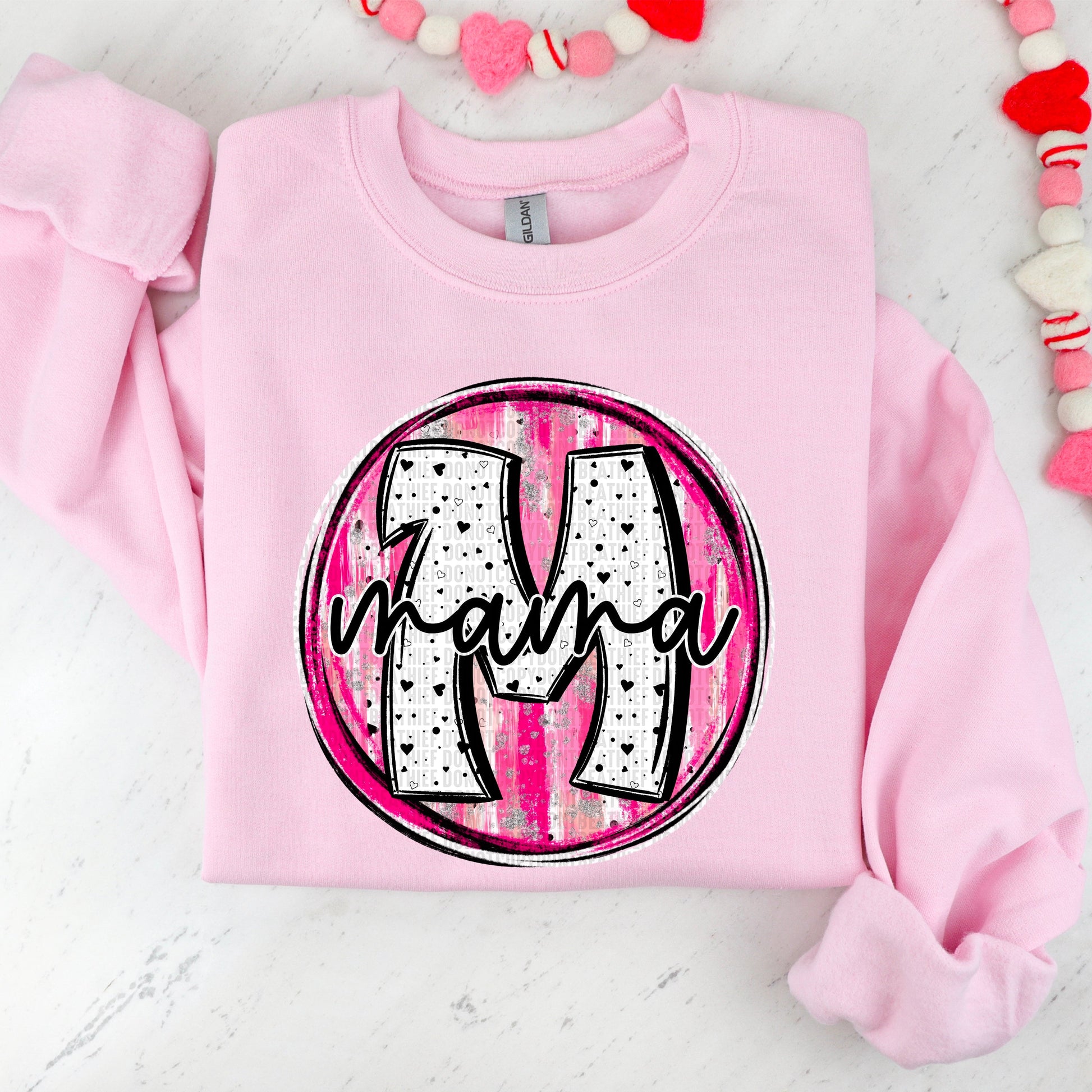 Mama Valentine Circle Name-[DTF Transfer]-Lovie T Designs