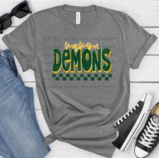 Mamou Demons Dark Green Ath Gold Grunge-Lovie T Designs