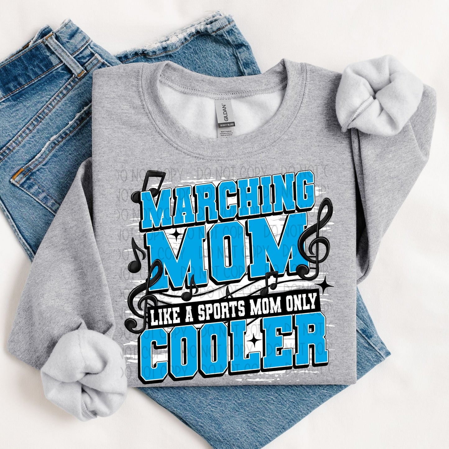 Marching Mom Like A Sport Mom Only Cooler- Bright Blue-Lovie T Designs