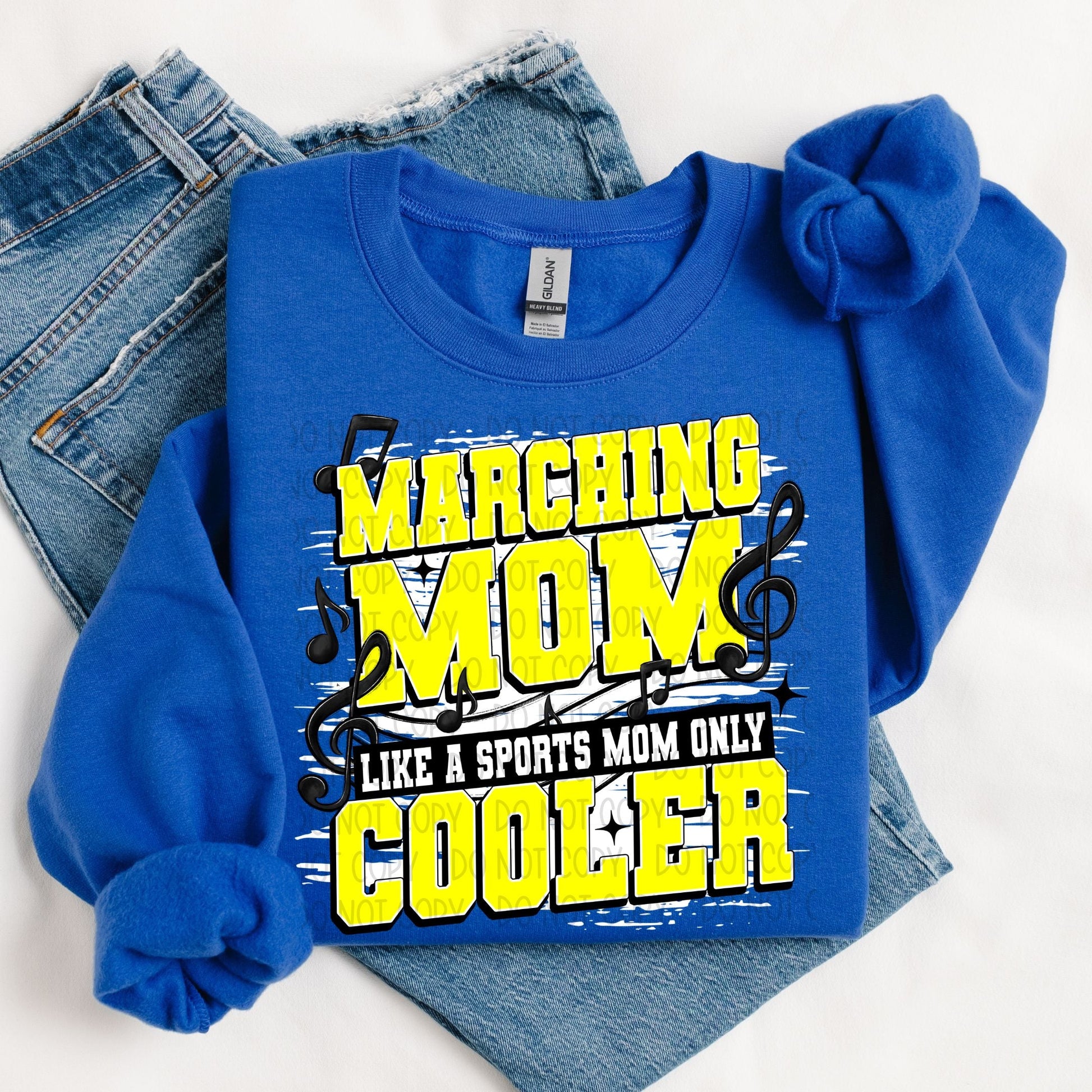 Marching Mom Like A Sport Mom Only Cooler- Bright Yellow-Lovie T Designs