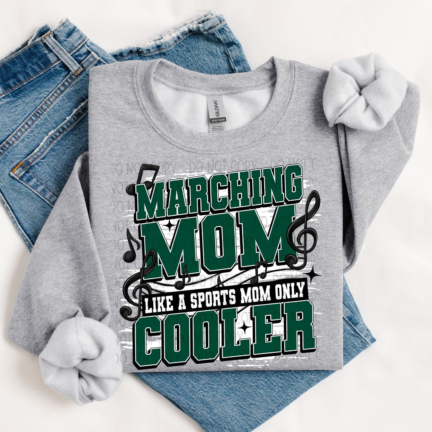 Marching Mom Like A Sport Mom Only Cooler- Dark Green-Lovie T Designs