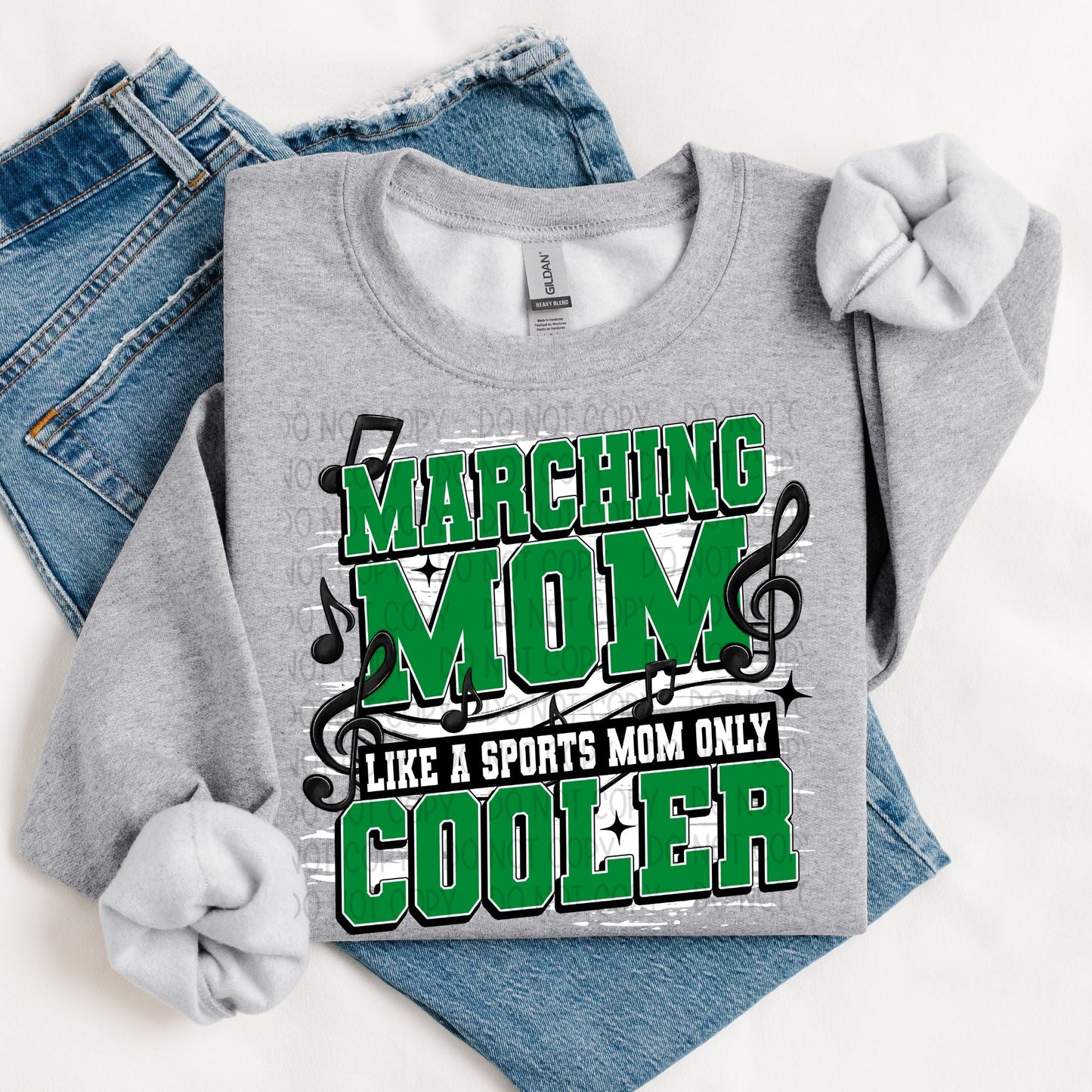 Marching Mom Like A Sport Mom Only Cooler- Kelly Green-Lovie T Designs