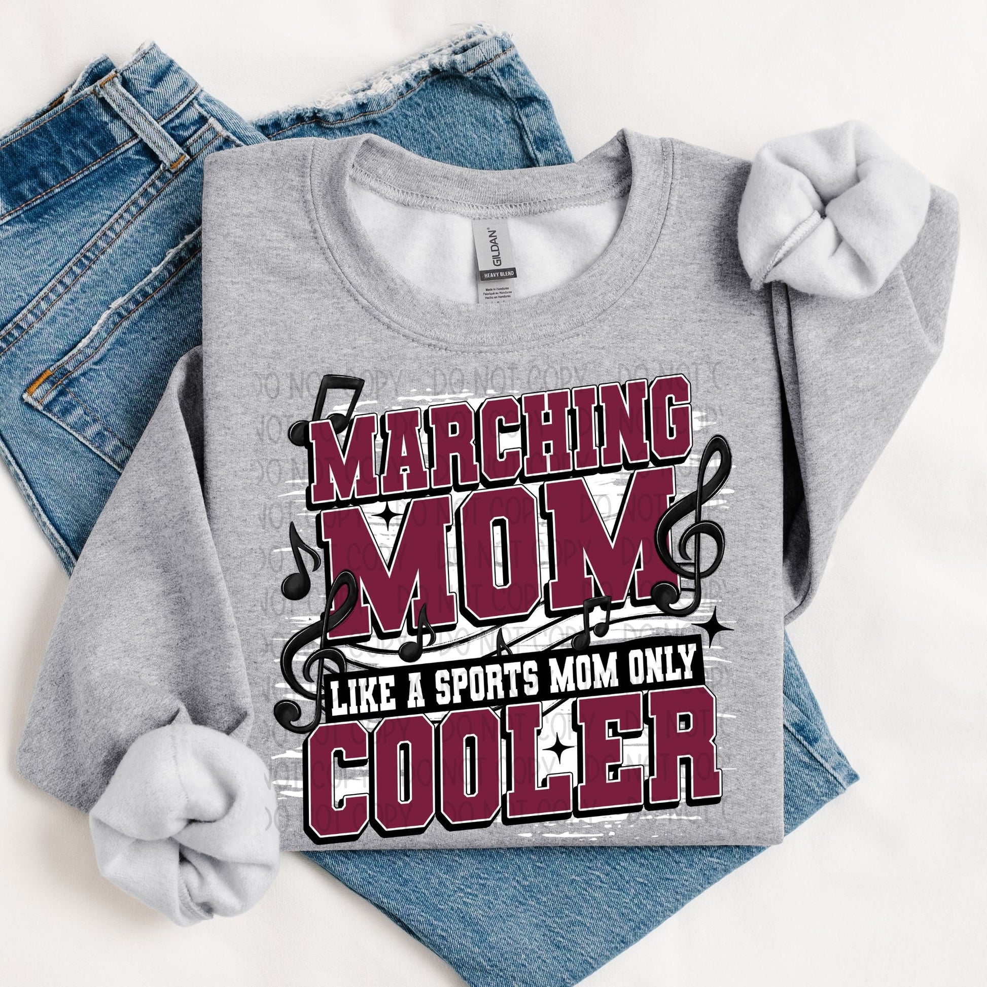 Marching Mom Like A Sport Mom Only Cooler- Maroon-Lovie T Designs