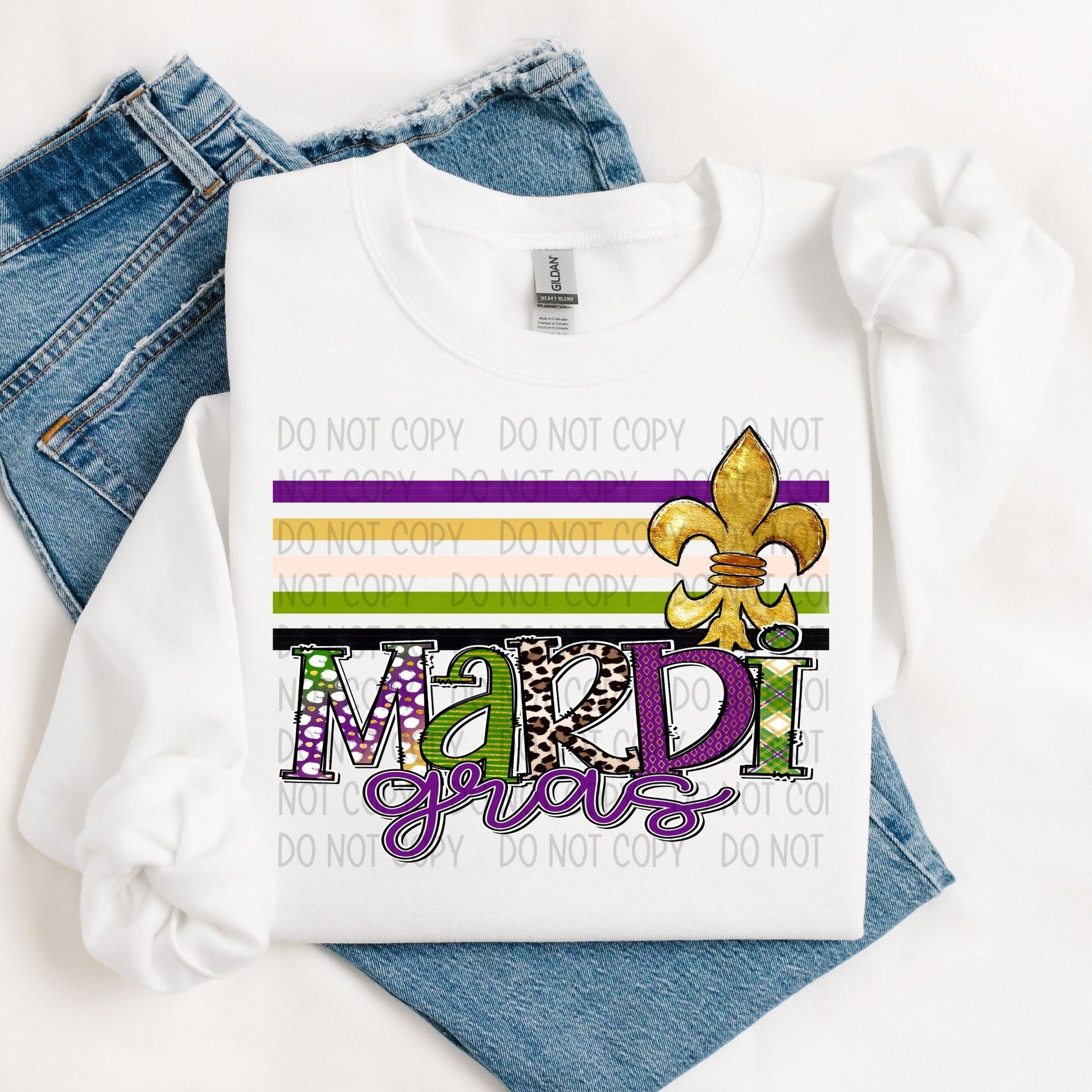 Mardi Gras Retro Stripe-[DTF Transfer]-Lovie T Designs