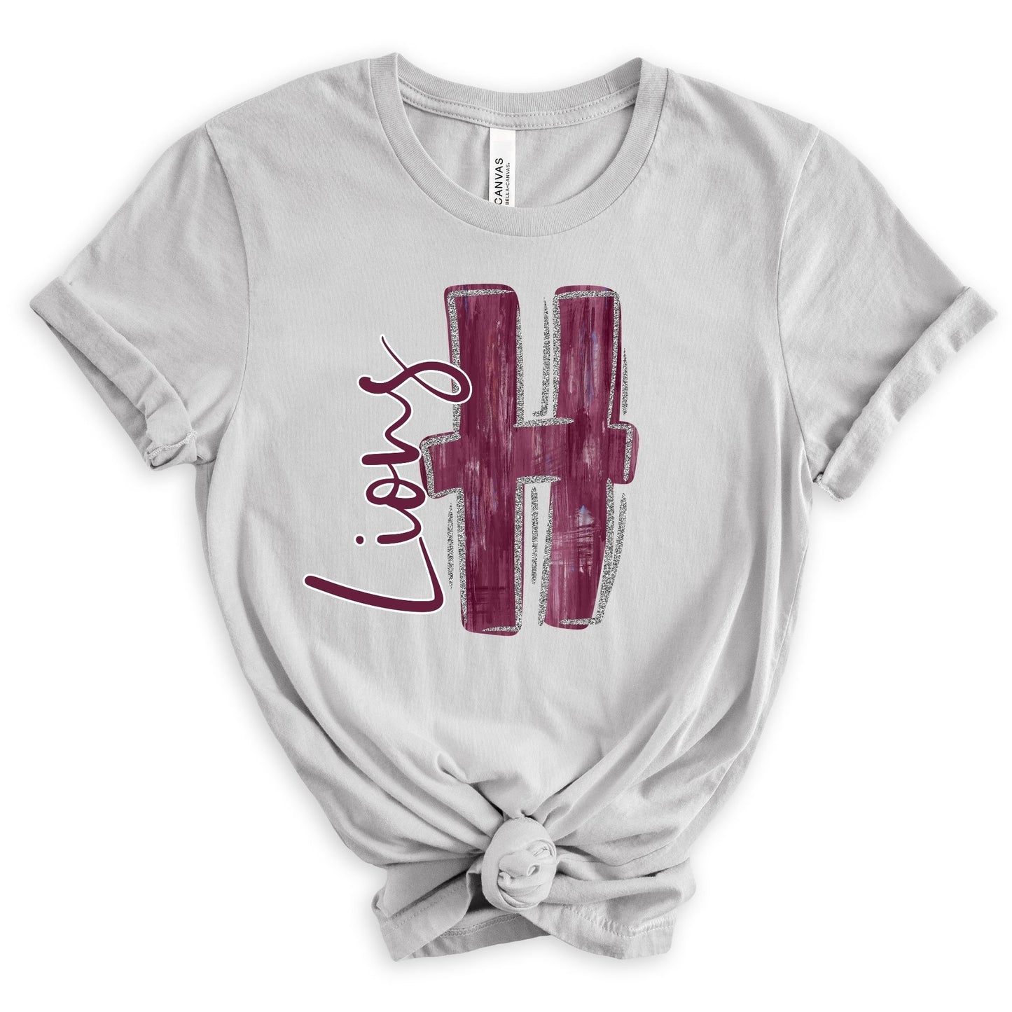 Maroon and H Silver Lions-Lovie T Designs