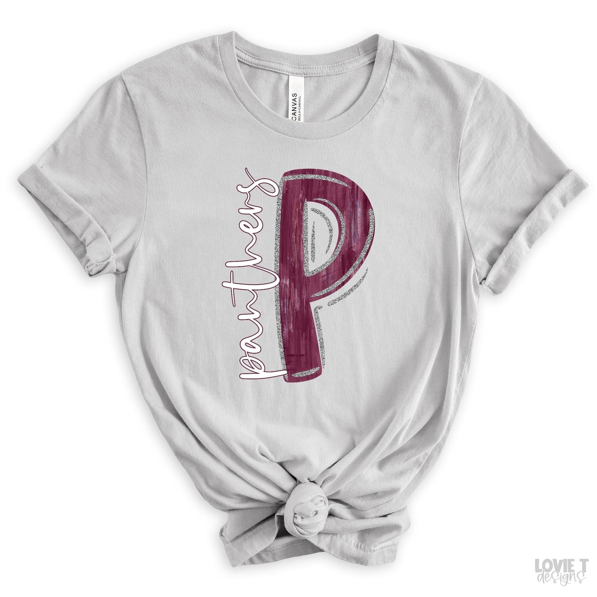 Maroon and Silver P Panthers-Lovie T Designs