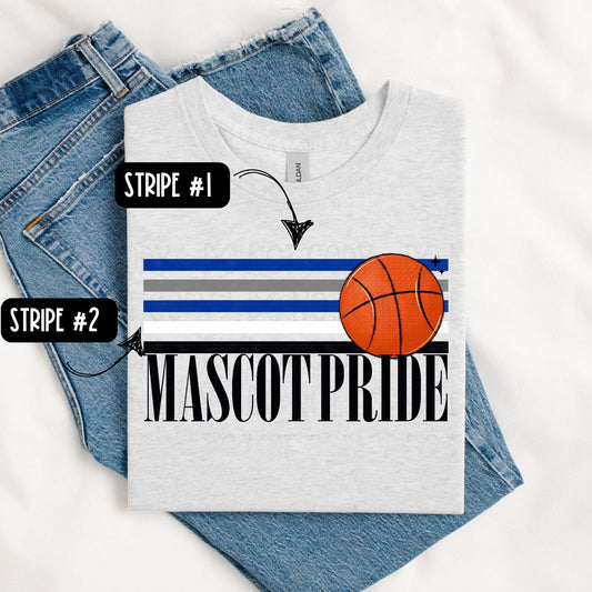 Mascot Pride Basketball Retro Stripe-[DTF Transfer]-Lovie T Designs