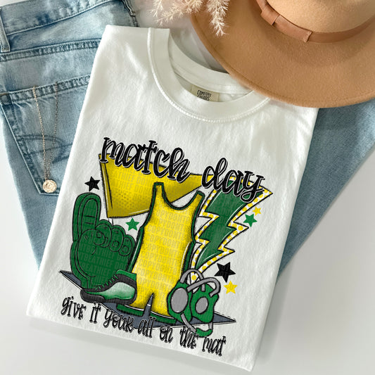 Match Day Green Yellow-Lovie T Designs